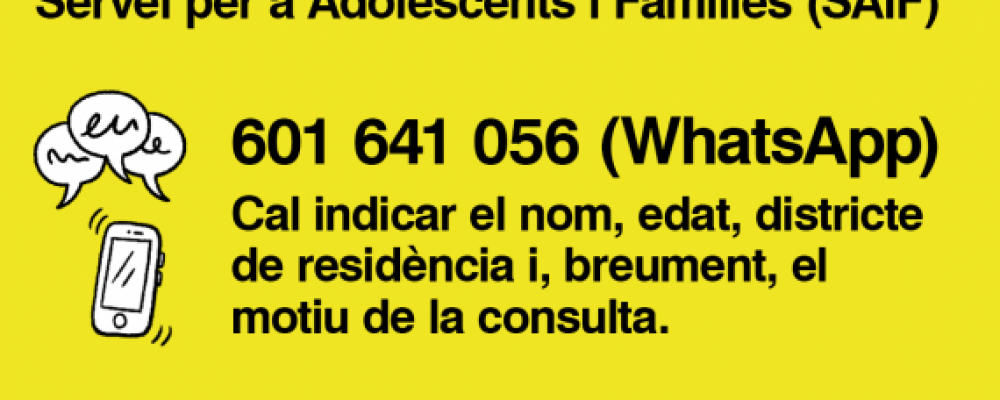 Necessites ajuda emocional, suport per a joves, adolescents i famílies durant el confinament